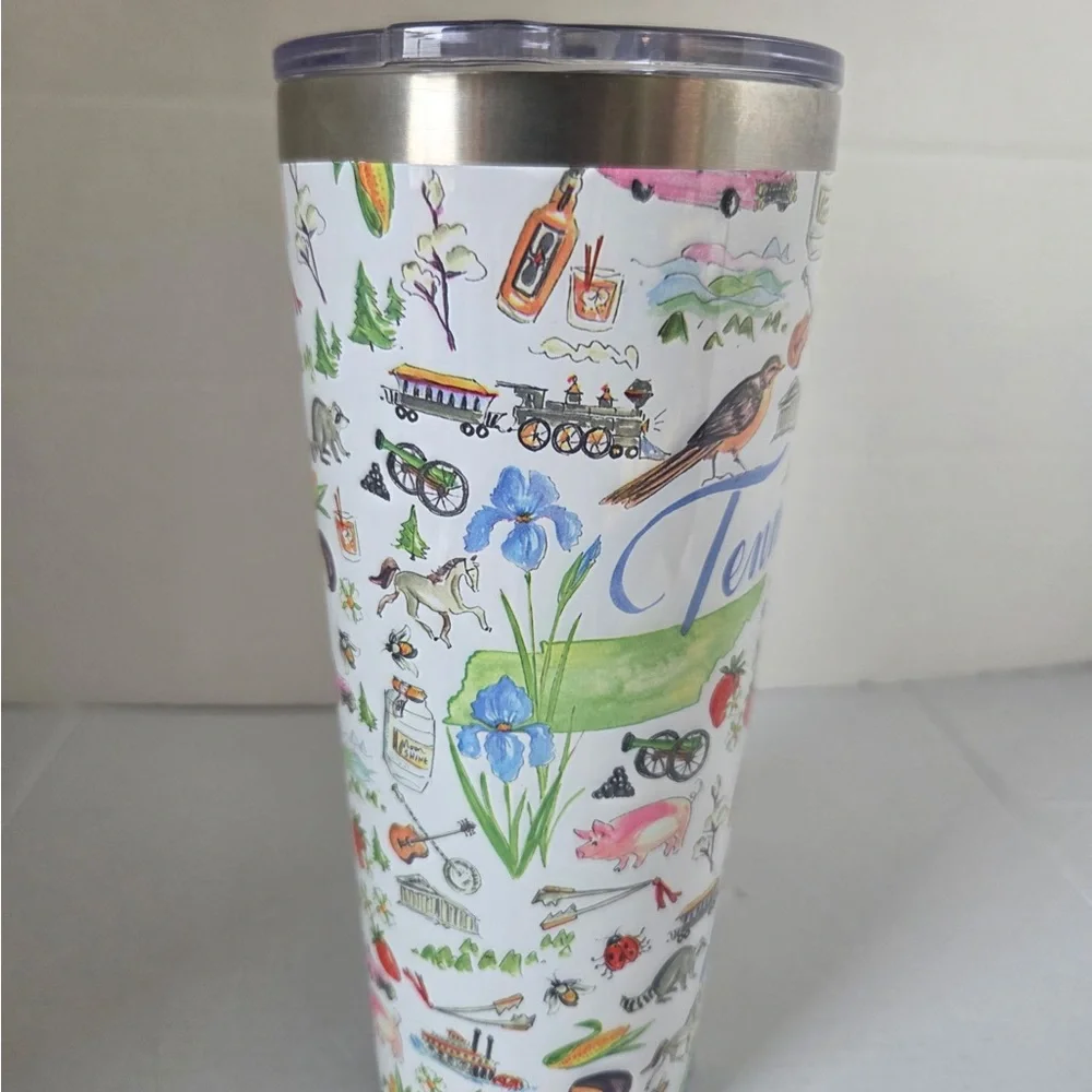 Tennessee Themed Travel Tumbler - Stainless Steel and Multicolor